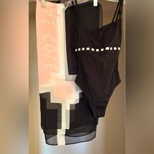 Anne Cole Black by and Pink One-Piece Swimsuit & Coverup Combo
